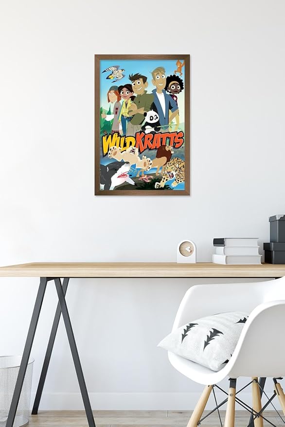 Wild Kratts - Group Wall Poster, 22.4L" x 14.7W", Bronze Framed Version