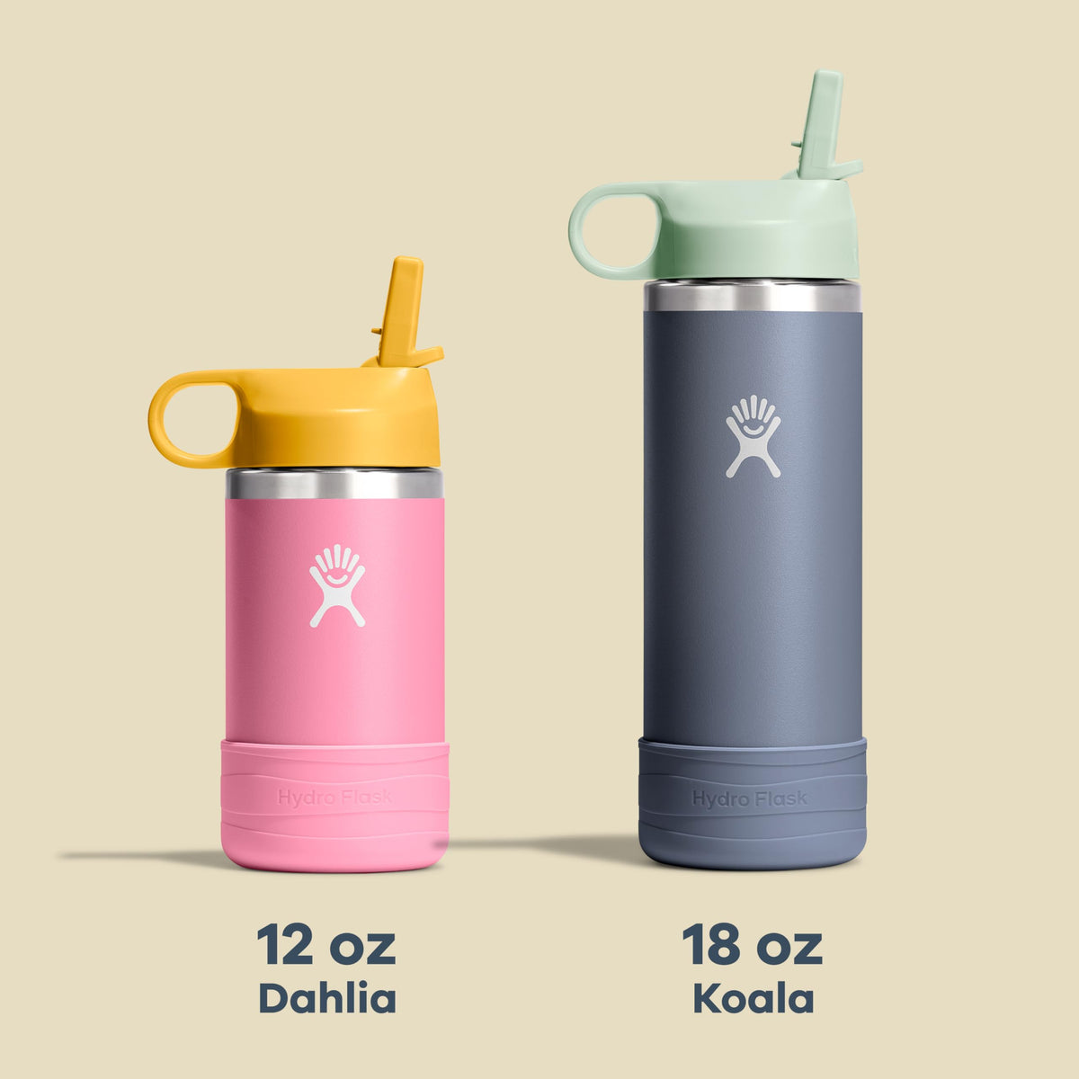 Hydro Flask 12 Oz Kids Wide Mouth Straw Cap And Boot Peony
