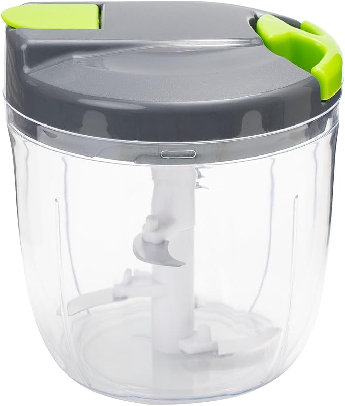 Multi-Function Manual Food Processors & Chopper with Cover and Handle, Garlic Press Vegetable Chopper Shredder,Suitable for Onions Garlic Carrots Gingers Peppers Fruits,Ideal Gift for Kitchen(Blue)