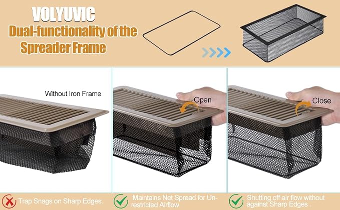 Floor Register Trap 4 x 10 Inch, Upgraded Floor Vent Filter Net Catches Toys