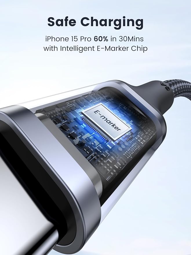 UGREEN USB C Charger with 100W USB C to USB C Cable (2-Pack) Fast Charging Wall Charger Bundle for MacBook Pro/Air iPad Pro iPhone 15/16 Samsung Galaxy S24 Pixel USB-C Laptops & Phones