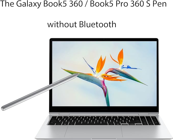 Galaxy Book5 360 S Pen Replacement for Samsung Galaxy Book5 360 Pen Book5 Pro 360 S Pen Without Bluetooth Book5 Pro 360 Stylus Pen + 5 Tips (Silver)
