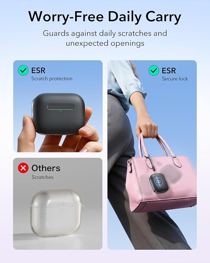 ESR 3 in 1 Charging Station for Apple Qi2.2 25W MagSafe Charger & ESR for AirPods Pro 3 Case (USB-C) Compatible with MagSafe