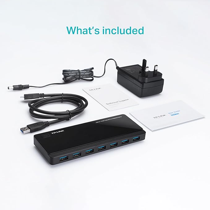 TP-Link Powered USB Hub 3.0 with 7 USB 3.0 Data Ports and 2 Smart Charging USB Ports. Compatible with Windows, Mac, Chrome & Linux OS, with Power On/Off Button, 12V/4A Power Adapter(UH720)