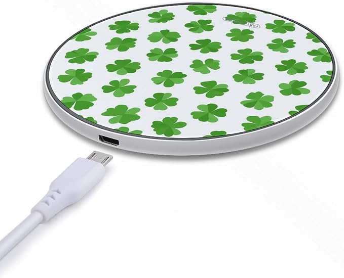 Irish Four Leaf St-Patricks-Day Wireless Charger Portable Charging Pad | LightweightAll Smartphone