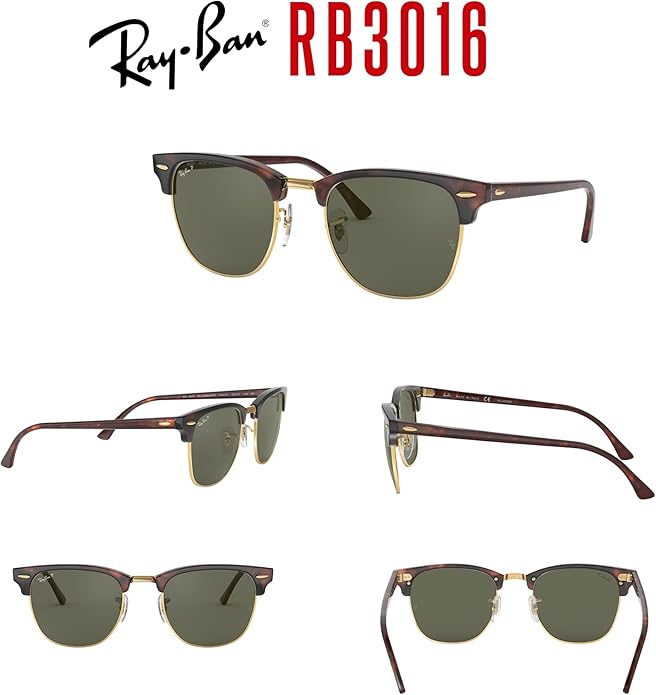 Ray-Ban RB3016 CLUBMASTER Sunglasses For Men For Women +BUNDLE with ACCESSORY EYEWEAR KIT