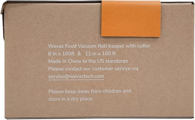 Wevac 8''x100' & 11''x100' 2 Rolls Food Vacuum Seal Roll Keeper with Cutter, Ideal Vacuum Sealer Bags for Food Saver, BPA Free, Commercial Grade, Great for Storage, Meal prep and Sous Vide