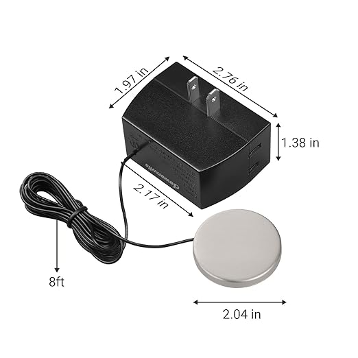 DEWENWILS Touch Dimmer Switch, Touch Pad Control with 3 Levels of Dimming, Dimmable LED/CFL Lights, and Incandescent Bulbs, Extension Cord, 1 Pack, ETL Listed, Black