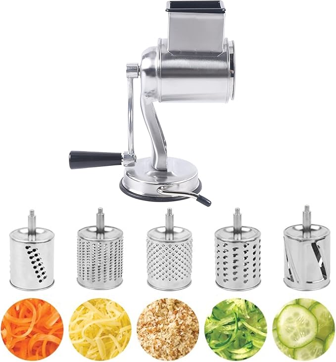 QIUTMER Rotary Cheese Grater Vegetable Potato Slicer