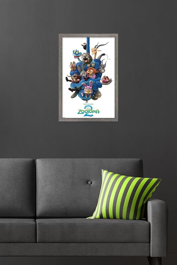 Disney Zootopia 2 (2025) - Group One Sheet Wall Poster, 22.4L" x 14.7W", Barnwood Framed Version