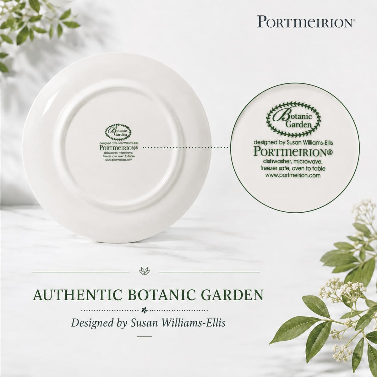Portmeirion Home & Gifts BG05082 Botanic Garden Side Plates 16.5cm - Set of 6, White