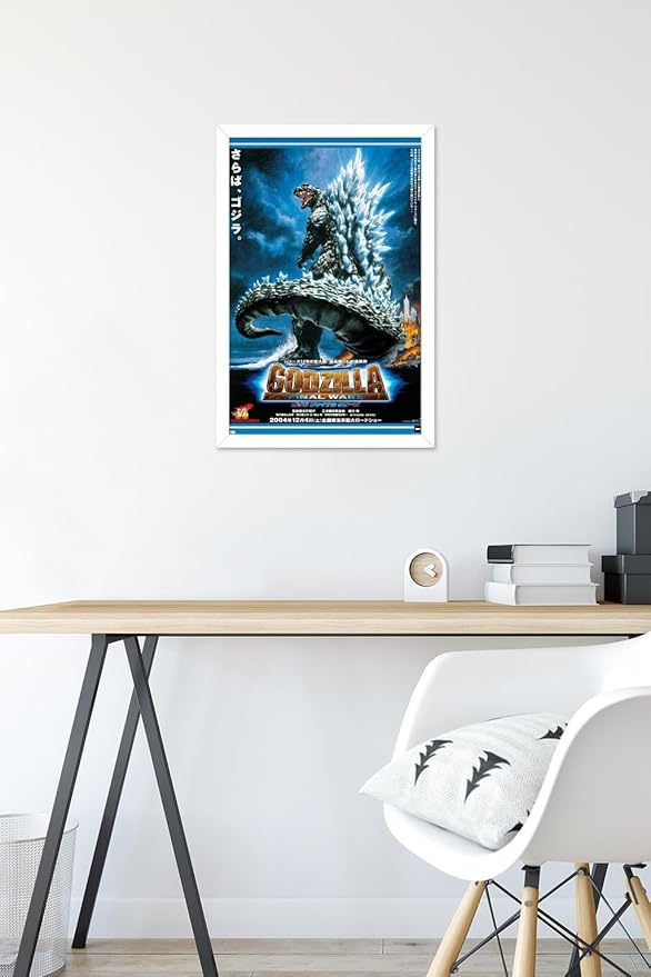 Godzilla: Final Wars - One Sheet Wall Poster, 22.4L" x 14.7W", White Framed Version