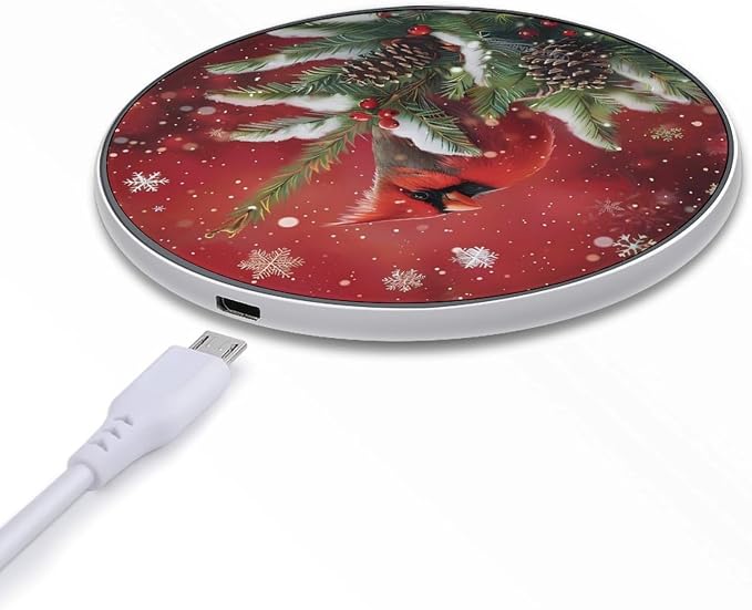 Red Birds Cardinal Wireless Charger Portable Charging Pad | LightweightAll Smartphone