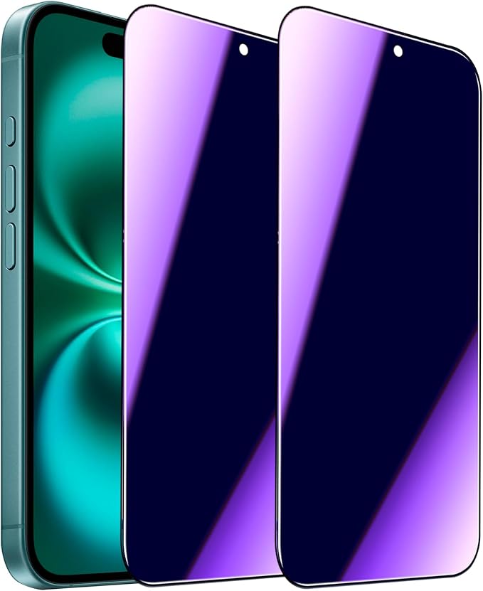 2 Pack Compatible with iPhone 12 Pro Max Privacy Screen Protector Anti-Spy Anti-Blue Light Eye Protection Tempered Glass Film Scratch Resistant Full Coverage Case Friendly