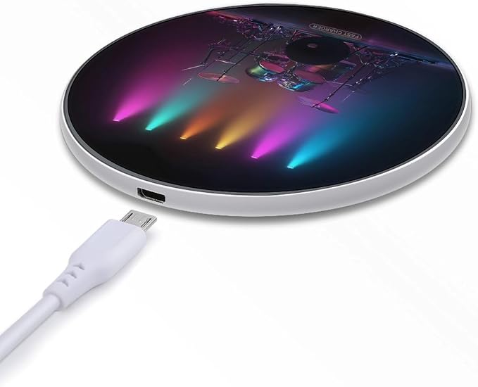 Drum Kit Music Colorful Wireless Charger SlimWireless Charging Pad Anti-Slip Charger Mat for Men Women