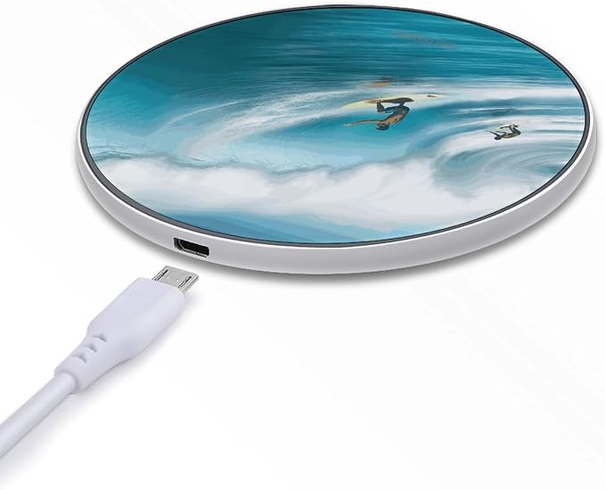 Surfing Wireless Charger 10W Fast Charging Pad Anti-Slip Qi Certified Wireless Charging Pad Charging Station Portable Phone Charger for All Wireless Charging Smartphone