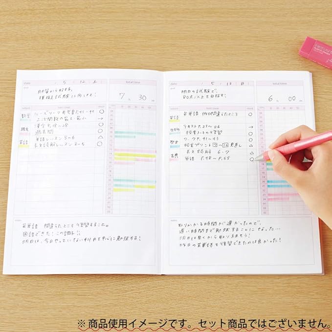 Kokuyo Campus Study Planner Notebook, Daily Ruled, Semi-B5, Gray, for 63 Days, Japan Import (NO-Y80MD-M)