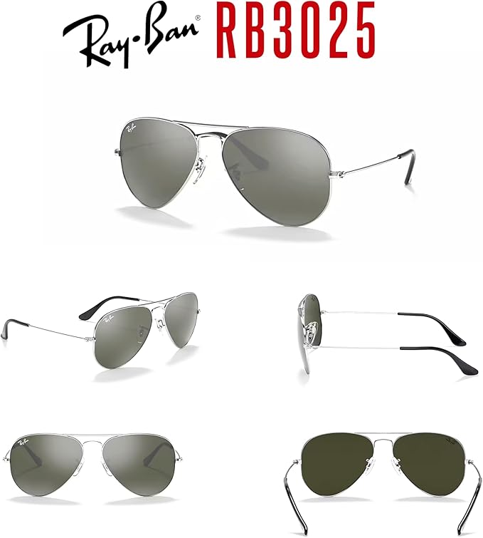 Ray-Ban RB3025 Metal Aviator Sunglasses For Men For Women +BUNDLE with ACCESSORY EYEWEAR KIT