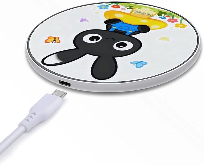 Black Rabbit Wireless Charger Magnetic Phone Induction Charger 10w Fast Wireless Charging Station Compatible with iPhone 17 16 15 14 13 12 Pro Max Samsung Galaxy S25 S24 S23