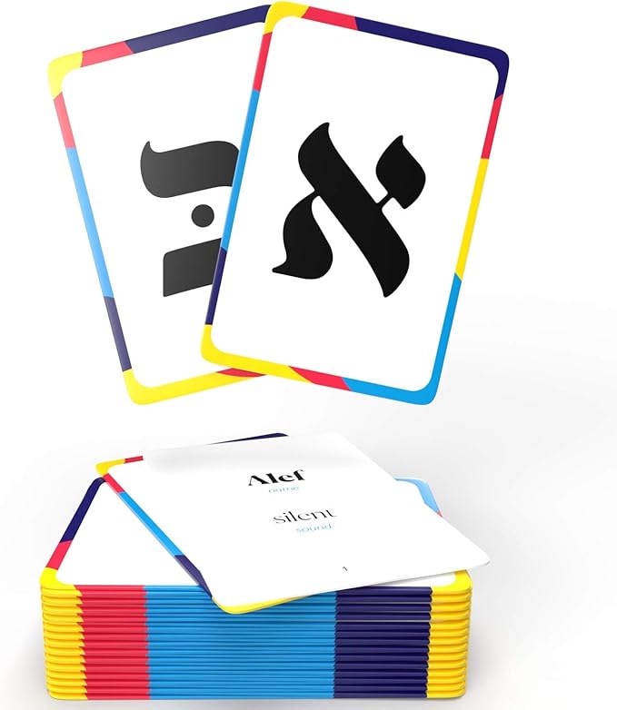 Alef Bet Flash Cards Aleph Beis Jewish Alphabet Flashcards (25-Pack)