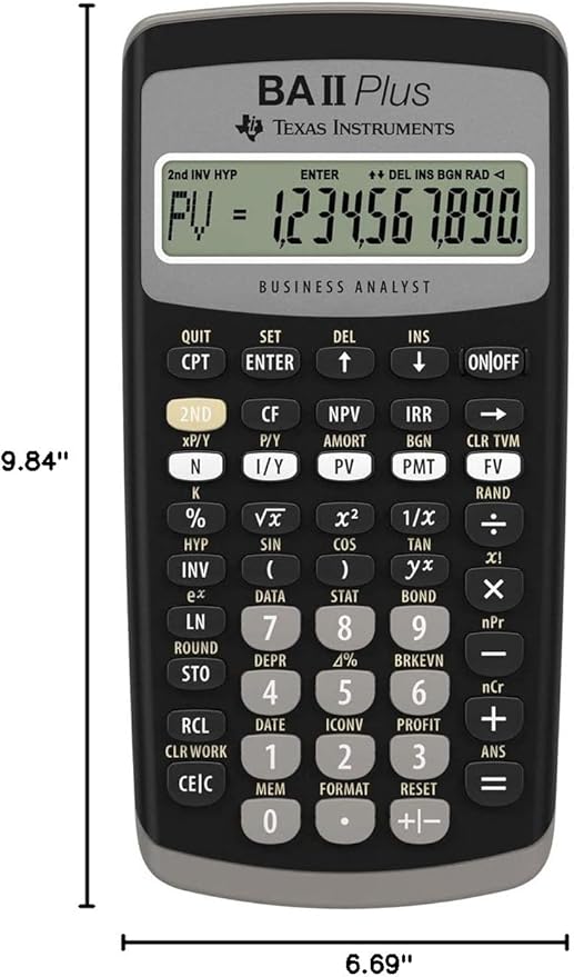 Texas Instruments IIBAPL/TBL/3E2 Advanced Financial Calculator BAII Plus