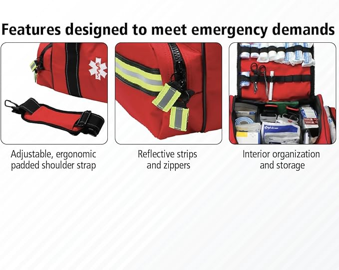 First Aid Only 91484 Basic First Aid Kit First Responder Bag with Bleed Control, 335 Pieces