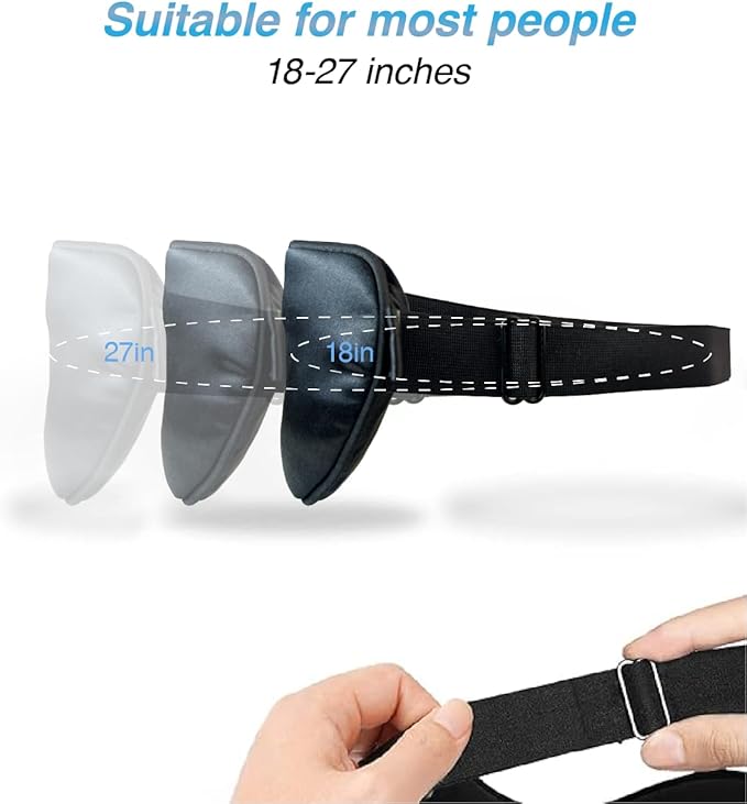 PROMEED Adjustable 100% Mulberry Silk Sleep Mask 23 Momme, 3D Contoured No-Pressure Cup Eye Mask for Sleeping, Super Soft Breathable Blindfold, Perfect Blocks Light for Sleeping (Grey)