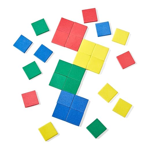 hand2mind Foam Square Color Tiles, Color Sorting, Math Counters for Kids, Counting Manipulatives, Colored Foam Squares, Math Manipulatives, Bingo Chips, Game Tokens, Tiles Learning (Set of 2,000)