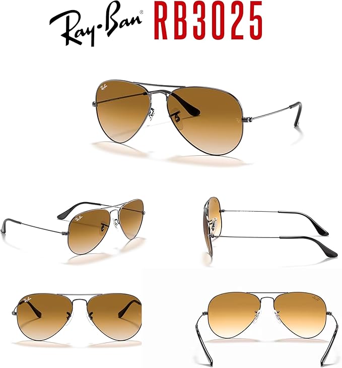 Ray-Ban RB3025 Metal Aviator Sunglasses For Men For Women +BUNDLE with ACCESSORY EYEWEAR KIT