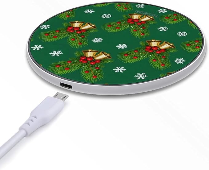 Christmas Chime Wireless Charger Fast Charging Pad | Anti-Slip Qi Certified Wireless Charging Pad for All Phones with Wireless Charging Function for Home Office Travel