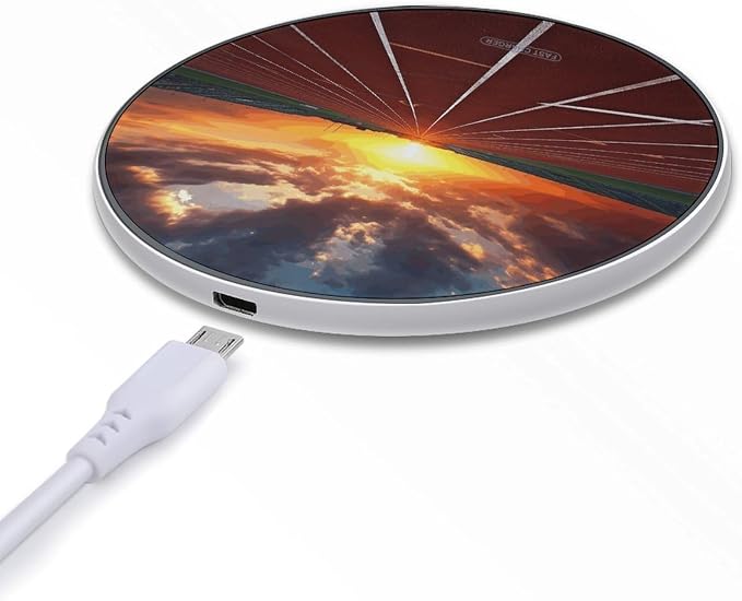 Dusk Running Track Wireless Charger 10W Fast Charging Pad Anti-Slip Qi Certified Wireless Charging Pad Charging Station Portable Phone Charger for All Wireless Charging Smartphone