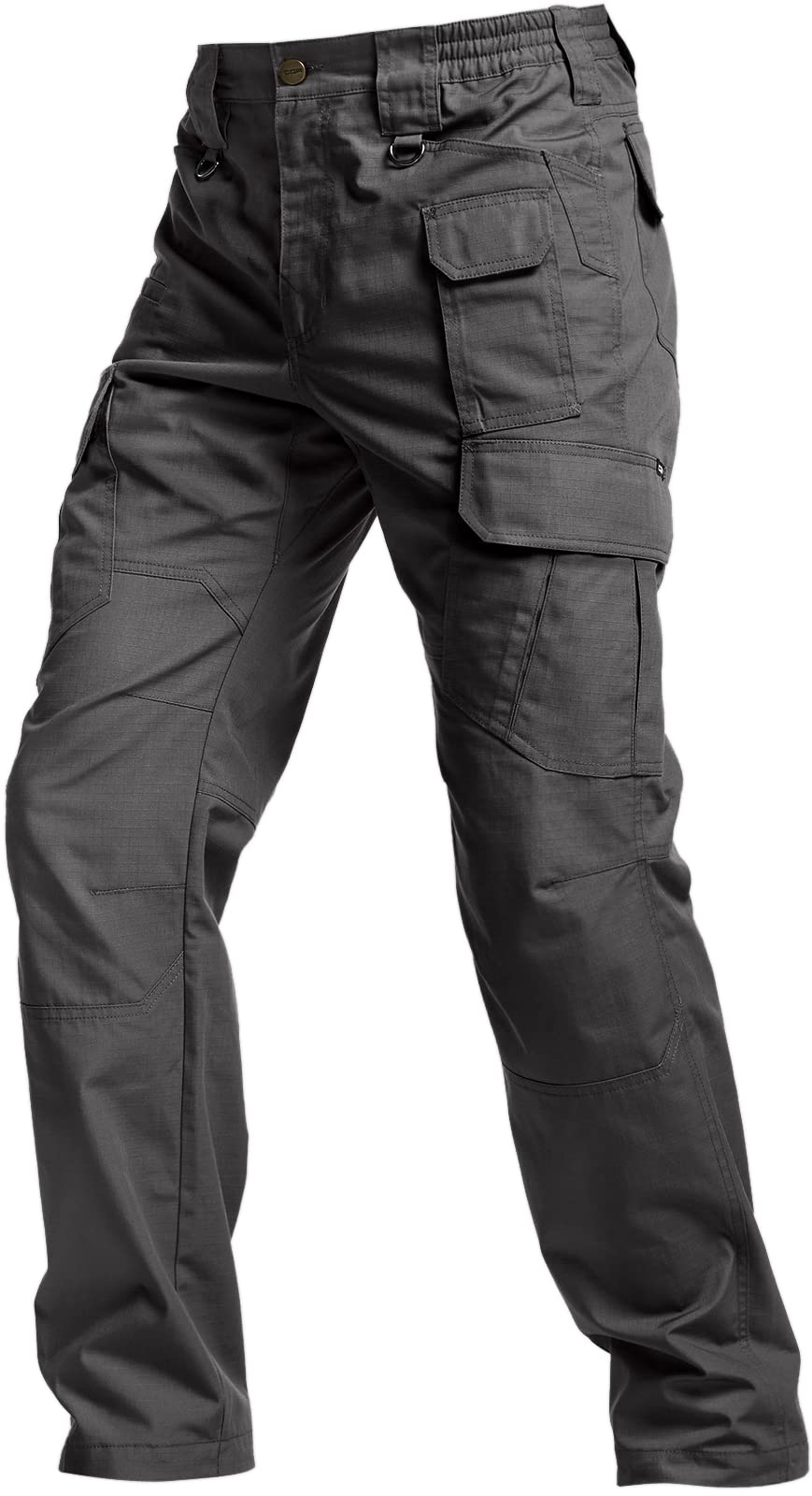 CQR Men's Tactical Pants, Water Resistant Ripstop Cargo Pants, Lightweight EDC Work Hiking Pants, Outdoor Apparel, Duratex Mag Pocket Charcoal, 36W x 32L