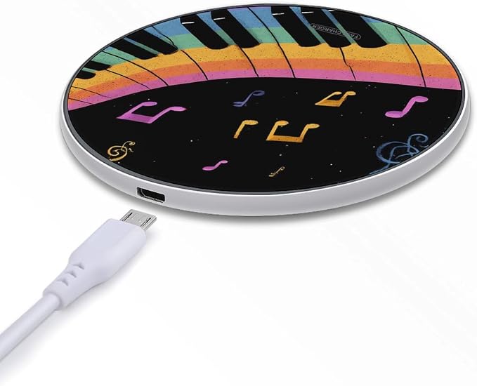 Musical Notes Wireless Charger SlimWireless Charging Pad Anti-Slip Charger Mat for Men Women