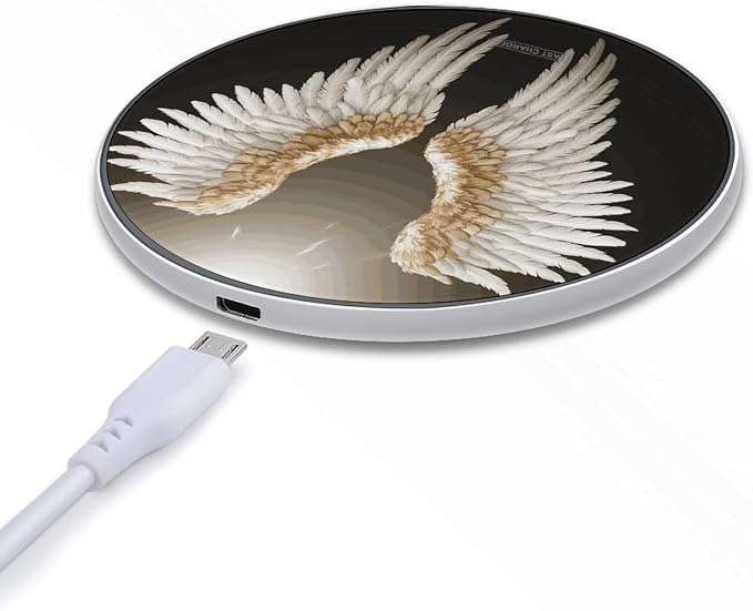 Angel Wing Wireless Charger 10W Portable Fast Wireless Charging Pad Compatible with Phone Slim Charging Station Lightweight Charger Mat Charging Block for Travel Home Office