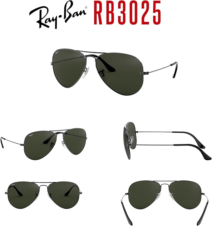 Ray-Ban RB3025 Metal Aviator Sunglasses For Men For Women +BUNDLE with ACCESSORY EYEWEAR KIT