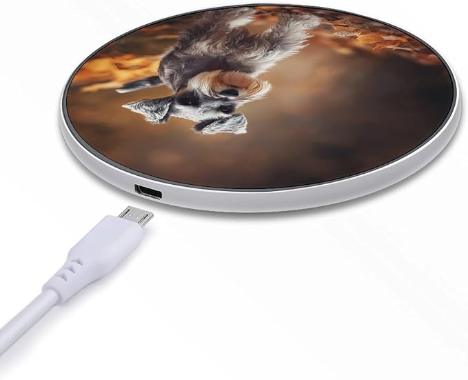 Miniature Schnauzer Wireless Charger Portable Charging Pad | LightweightAll Smartphone
