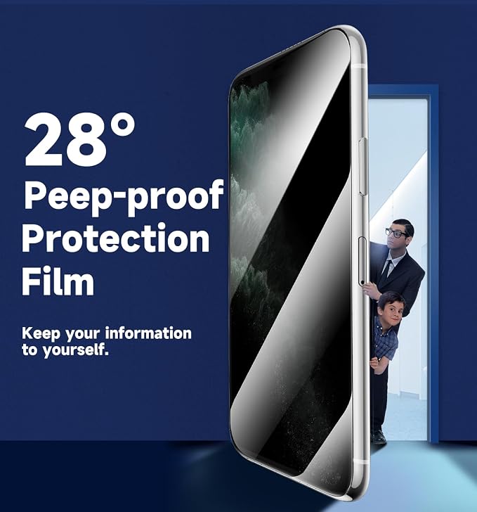 MAGIC JOHN 2 Pack for iPhone 11/iPhone XR 6.1 inch Privacy Glass Screen Protector Auto Dust-Elimination Installation Bubble Free HD Clear Easy Installation