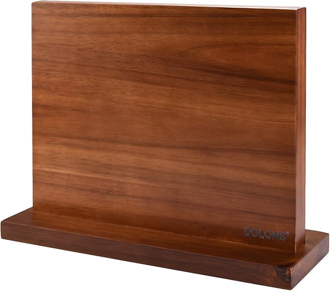 DOLONS Magnetic Knife Block,Acacia Wood And Resin Kitchen Magnetic Knife Holder,Equipped with strong magnets,Multifunctional Double Side Knife Storage Organizer for Kitchen Counter ,Gifts for new home