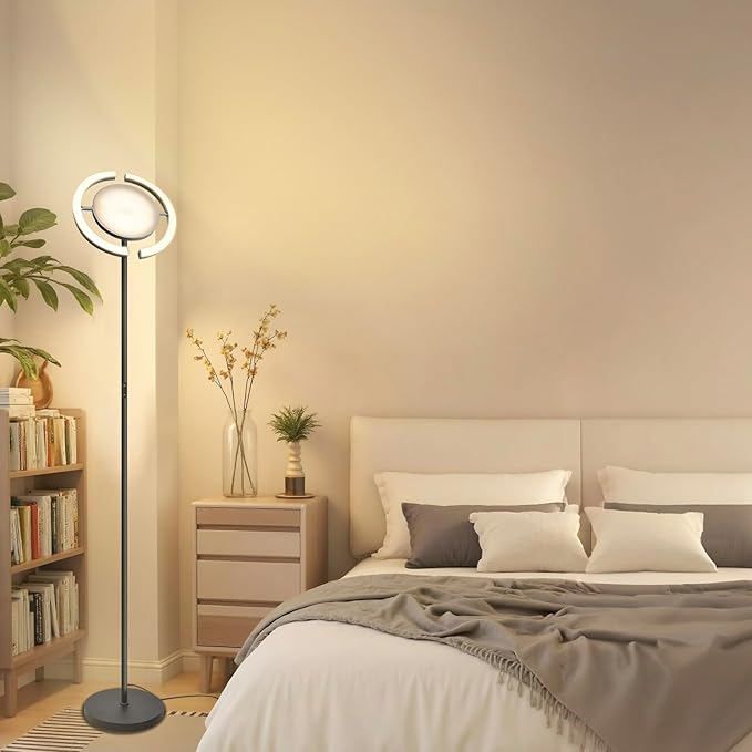 Floor Lamps for Living Room, Stepless Dimmable & Dimmable LED Floor Lamp,Modern Rotatable Reading Standing Lamp with Remote &Touch Control Tall Lamp for Bedroom Office