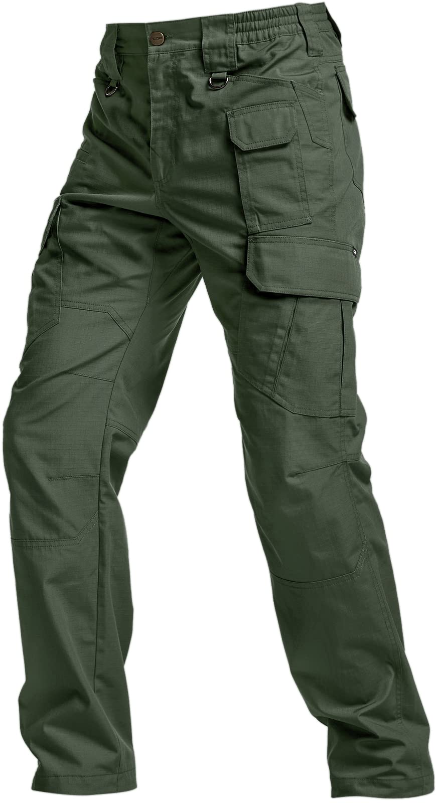 CQR Men's Tactical Pants, Water Resistant Ripstop Cargo Pants, Lightweight EDC Work Hiking Pants, Outdoor Apparel, Raider Mag Green Kelp, 38W x 30L