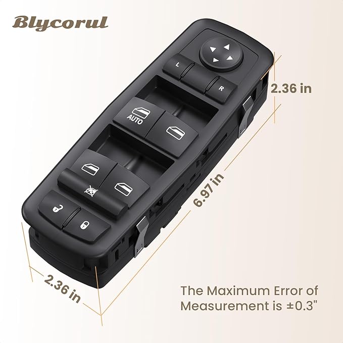 Blycorul Master Power Window Switch Driver Side Control Button Door Lock Replacement for 2011-2016 Dodge Journey Left Front Main Switch with 8+13 Pins Replaces#68084001AD, 68084001AC, 68084001AB