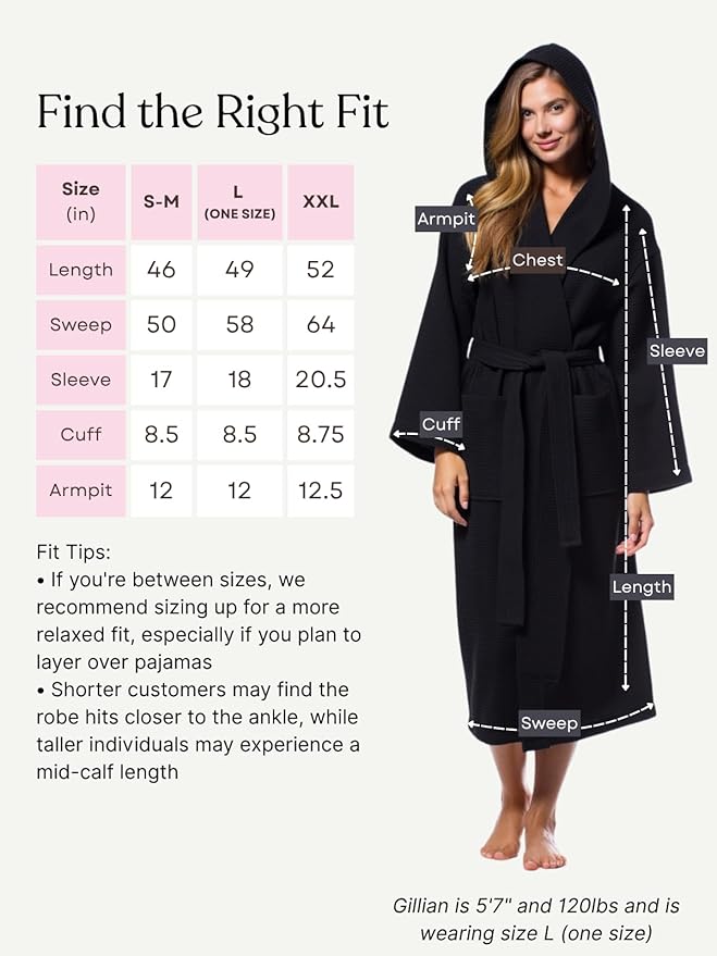 Turquaz Lightweight Full-Length Robes For Women Waffle Kimono Bathrobe - Soft, Fast-Drying, Long-Lasting Cotton Blend Unisex