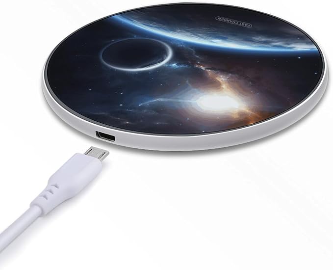 Planet Wireless Charger Portable 10W Fast Wireless Charging Pad Compatible with Phone Ultra-Thin Charging Station Lightweight Charger Mat for Travel Home Office Desk