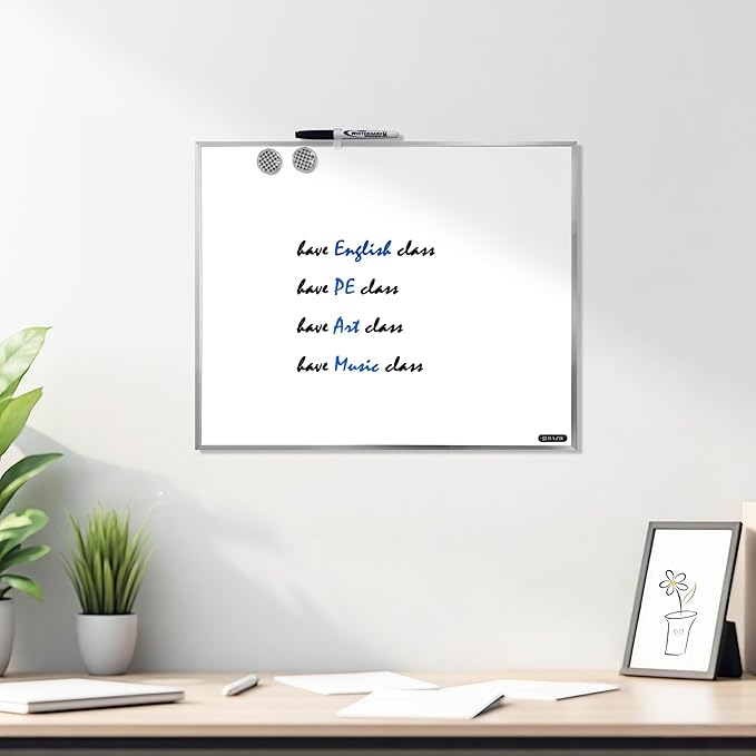 BAZIC Products Magnetic Dry Erase Board Aluminium Frame 16"x20", Whiteboard, Dry Erase Marker, Magnet, for Teacher Office Home, 2-Pack