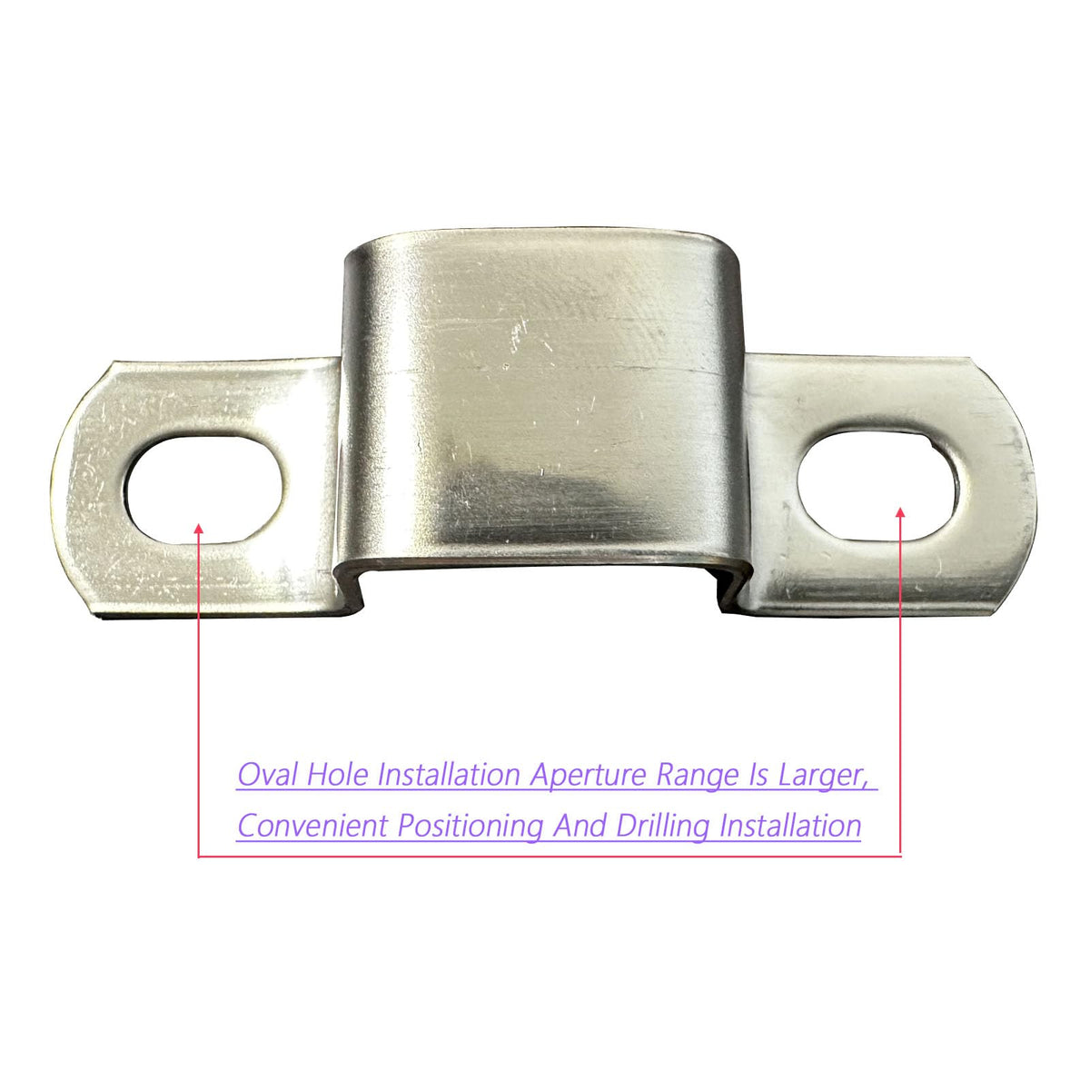 RITUIPIO 5 pcs 50 mm×50 mm Square Pipe Strap 304 Stainless Steel Square Conduit Strap Heavy Duty Tube Strap Clamp for 2"×2" Square Pipe