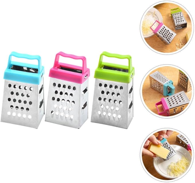 MAGICLULU 6-Piece Mini Box Grater Set Stainless Steel Cheese Grater for Garlic Ginger Chocolate Vegetable Slicer Hand with Non-Slip Handle 2.63 X 1.45 X 1.06 in