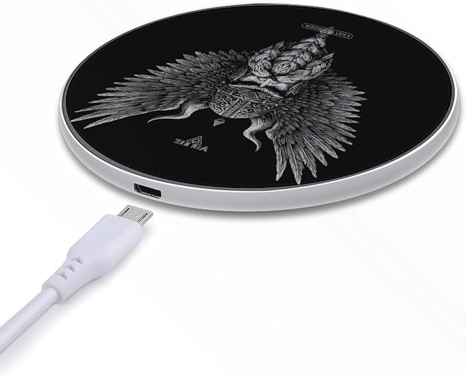 Norsemythology God Viking Raven Wireless Charger Portable Charging Pad | LightweightAll Smartphone