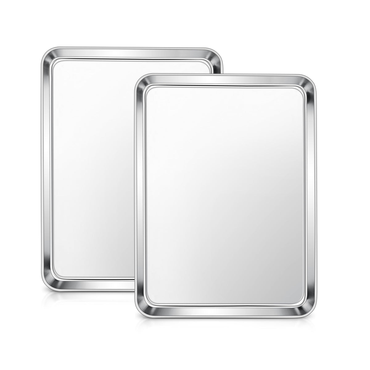 E-far Small Baking Sheet, 10.5”x8.3” Stainless Steel Toaster Oven Tray