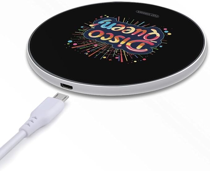 Vintage Disco Wireless Charger SlimWireless Charging Pad Anti-Slip Charger Mat for Men Women