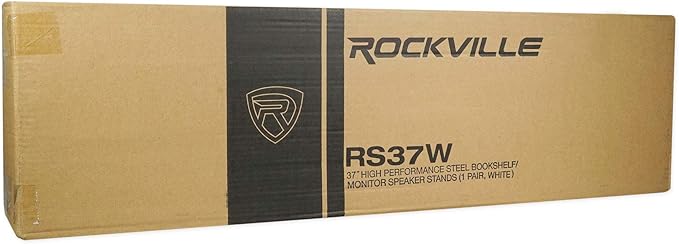 Rockville Pair RS37W V2 37" Steel Bookshelf Speaker/Studio Monitor Stands, 60 lbs Capacity, Cable Management, Anti-Vibration Pads, Adjustable Feet, for Home Audio and Studio Monitoring